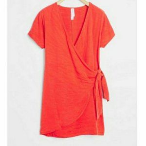 Anthropologie Red Wrap Dress Size Small